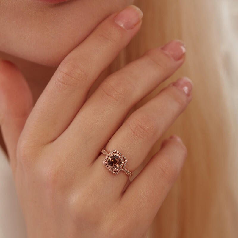 "To Meet The Best" Cushion Cut Halo Engagement Ring