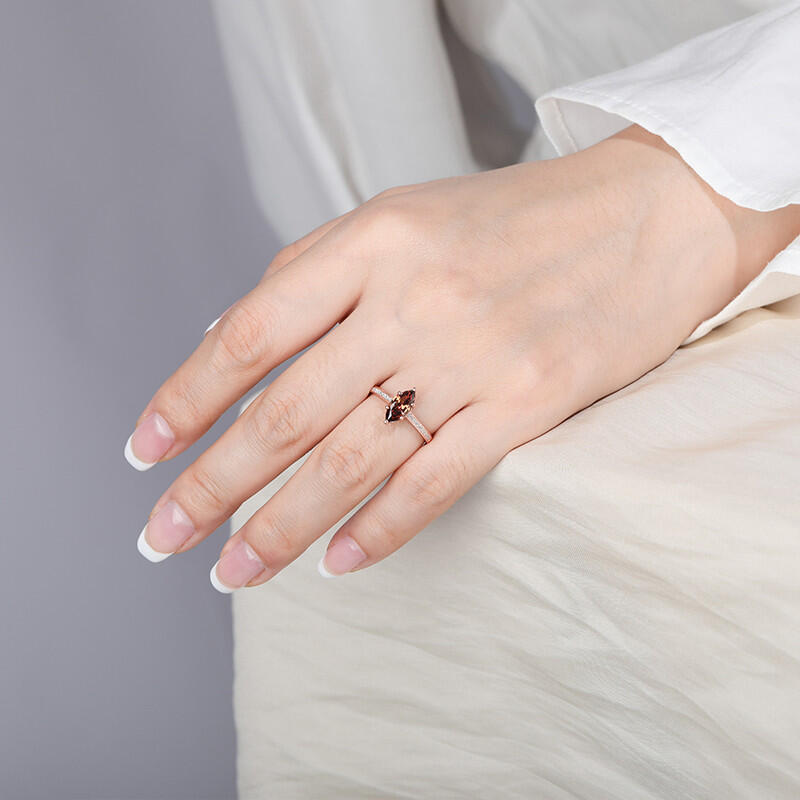 "My Forever Love" 1ct Marquise Cut Side Stone Engagement Ring
