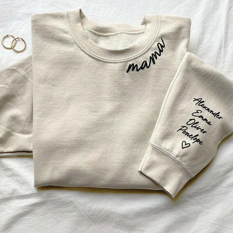 Gepersonaliseerd sweatshirt met 3D tekst als Moederdagcadeau
