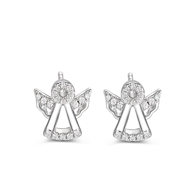 Jeulia "Serene Angel" Sterling Silver Children's Earrings