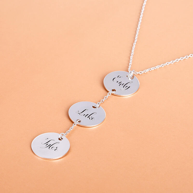 Jeulia Engraved Y-Shape Sterling Silver Necklace