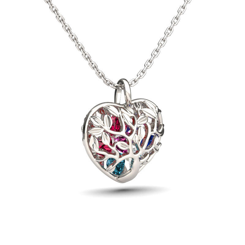 Jeulia Birthstone Heart Pendant Necklace
