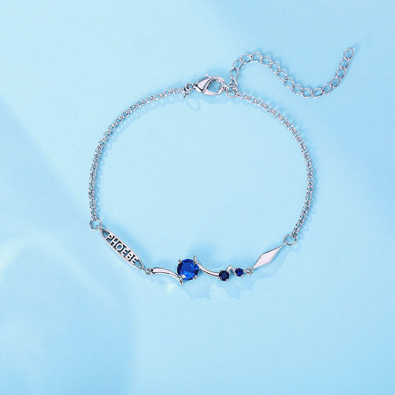 Jeulia Pulsera de nombre personalizado de nombre de plata de ley para mujer