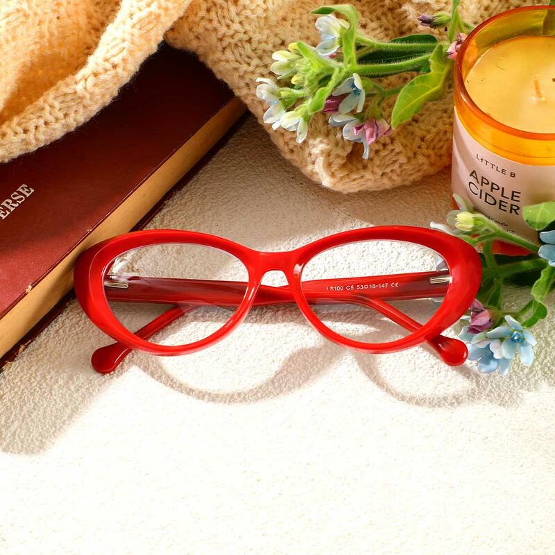 Lunettes de Vue Vogt Cat Eye Rouge 