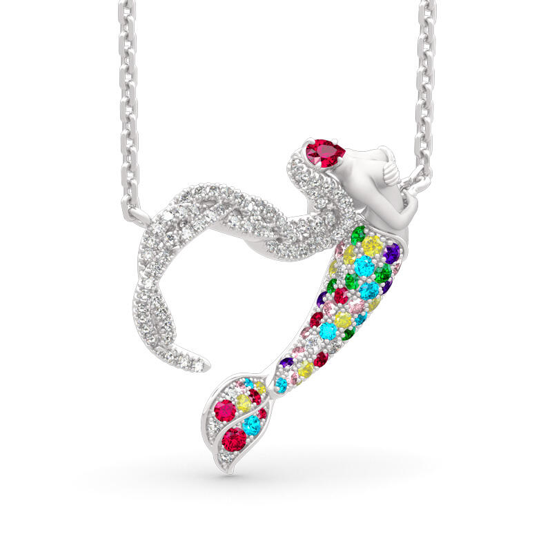 Jeulia Collar De Regalo De Sirena De Plata Esterlina "la Luz Del Océano" Para El Día De San Valentín