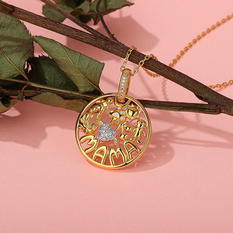 Jeulia "Angel Mama" Sterling Silver Necklace