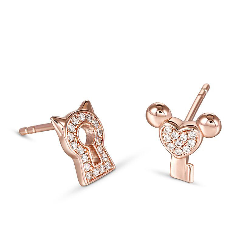 Jeulia "Key to Your Heart" Sterling Silver Children's Earrings