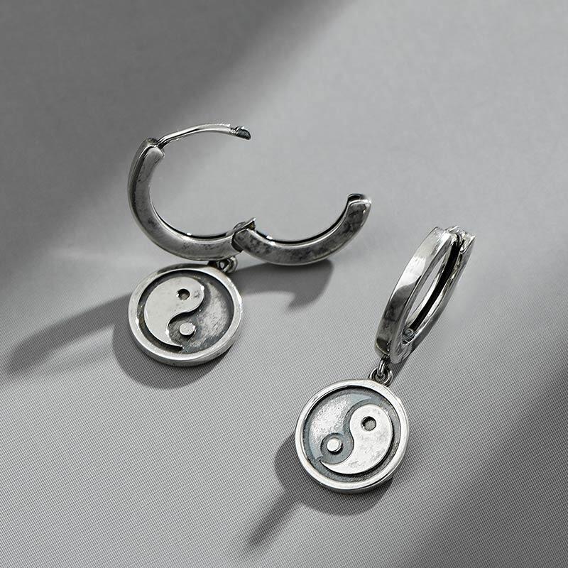 Jeulia "Yin to My Yang" Sterling Silver Earrings