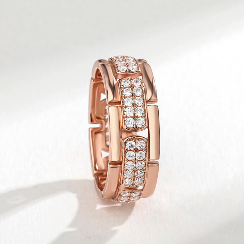 Jeulia Arte Deco Banda De Plata Esterlina De Corte Redondo Para Hombre