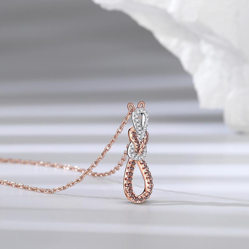 Jeulia Two Tone Infinity Love Sterling Silver Necklace