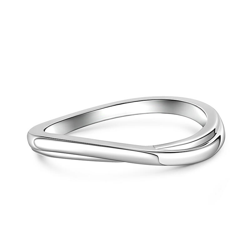 Jeulia S-shaped Design Sterling Silver Men's Band
