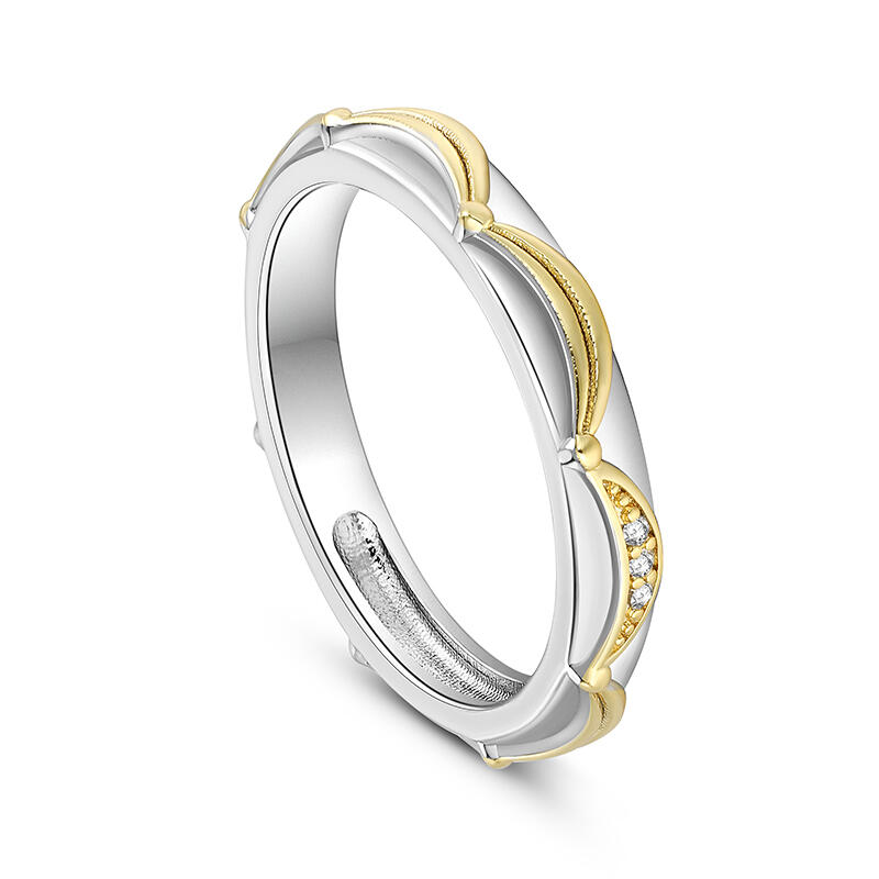 Jeulia Anillos de Boda para Mujeres Simples con Diseño de Falda de Princesa en Plata Esterlina