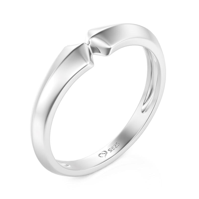 Jeulia Classic Geometric Men's Ring Sterling Silver