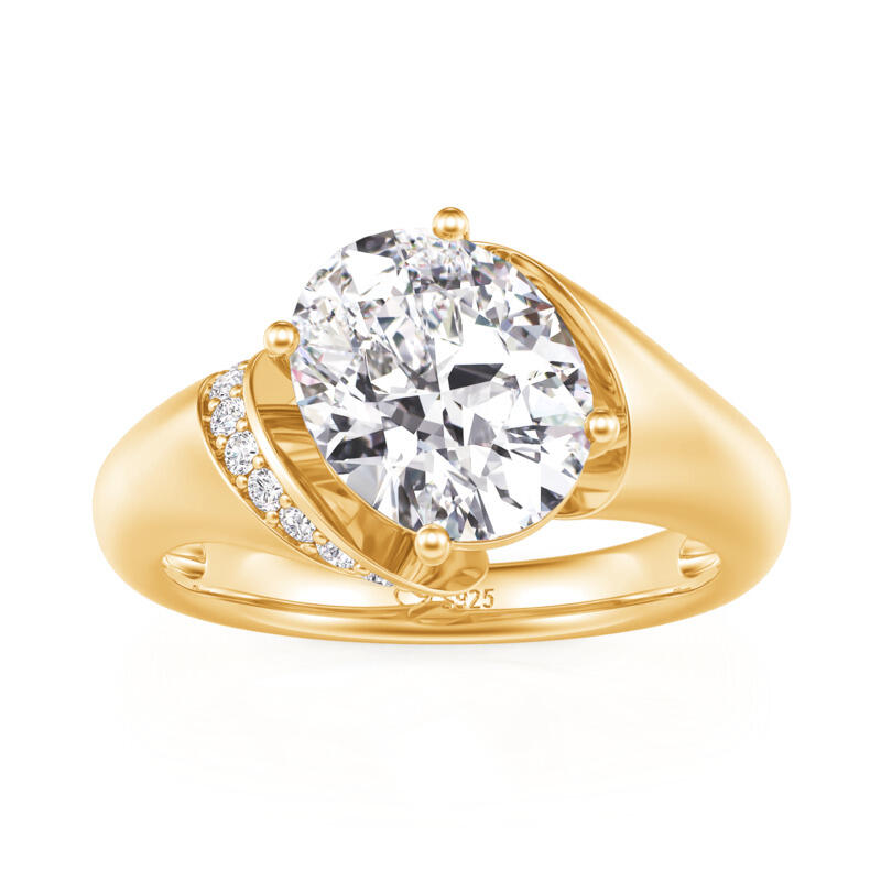 Jeulia Galaxy Surround Oval Cut Bypass Engagement Ring