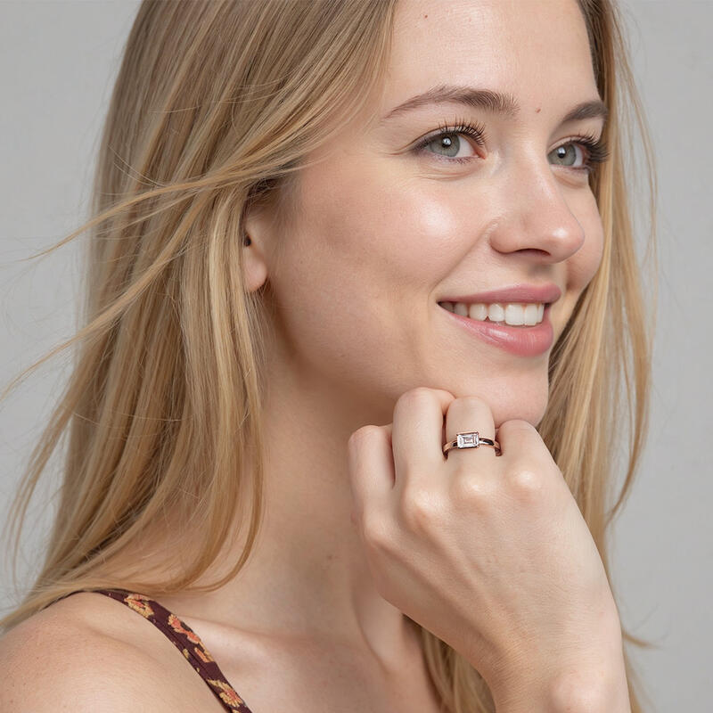 "Together in Spirit" Emerald Cut Solitaire Engagement Ring