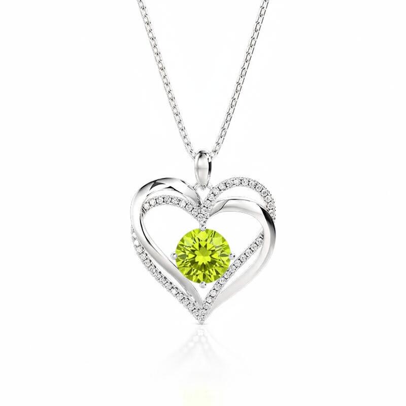 Jeulia "Eternal Love" Double Heart Custom Necklace With Birthstone