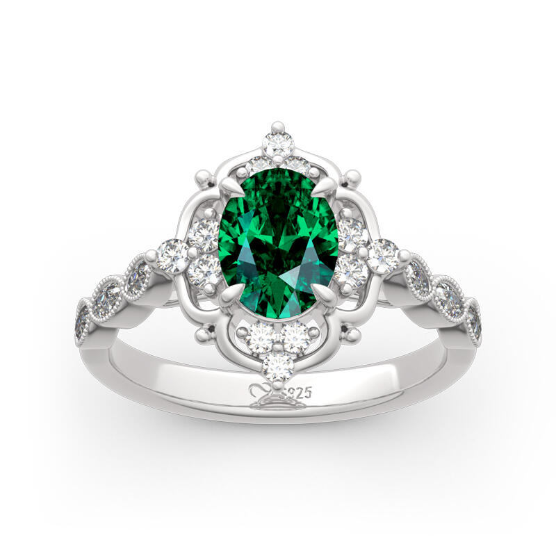 Vintage ring i ovalt snitt i sterlingsilver