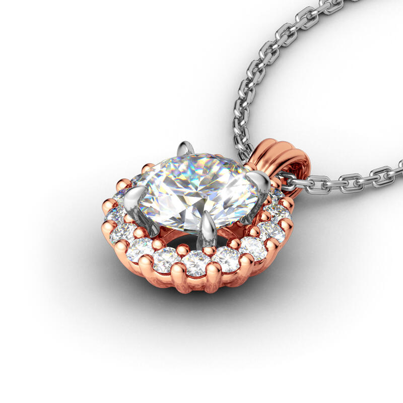 Jeulia Beloved 大粒 取り巻き シルバー ネックレス