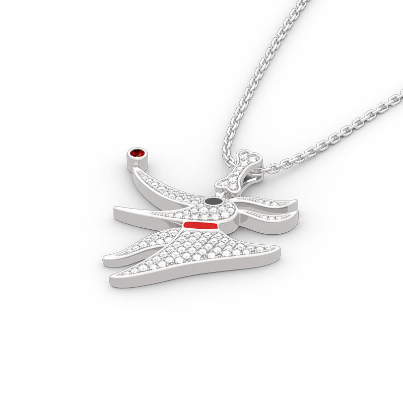Jeulia "Ghost Dog" Sterling Silver Necklace