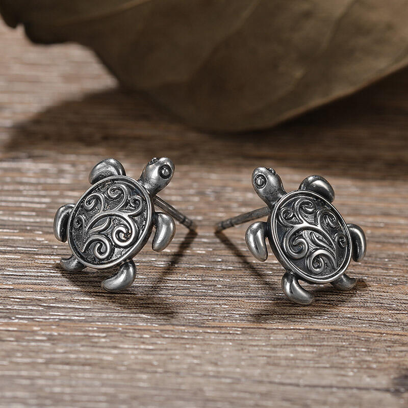 Jeulia "Sea Turtle" Sterling Silver Earrings