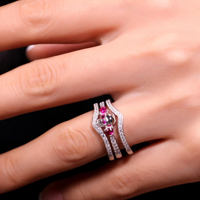 Jeulia Bague Tête de Mort Fantaisie en Argent Sterling Coupe Ronde