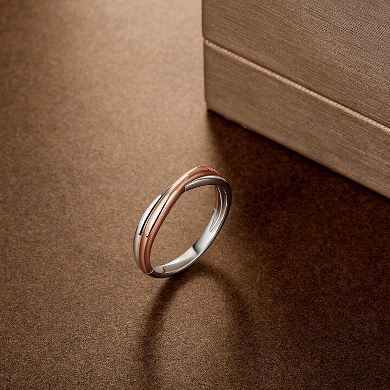 Jeulia Bague de Mariage Homme Minimaliste à Torsade Deux Tons