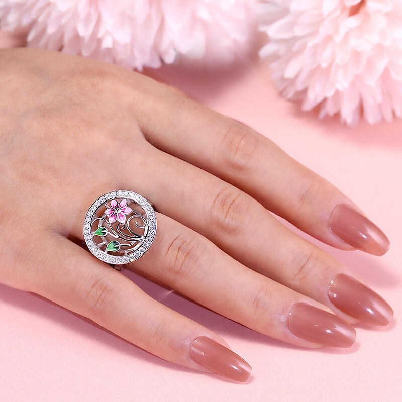 Jeulia "Purely" Enamel Sterling Silver Ring