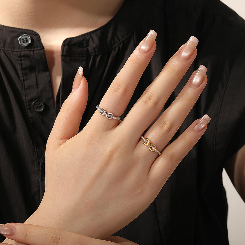 Jeulia Anillo de Eternidad Infinito Minimalista Personalizado para Mujeres