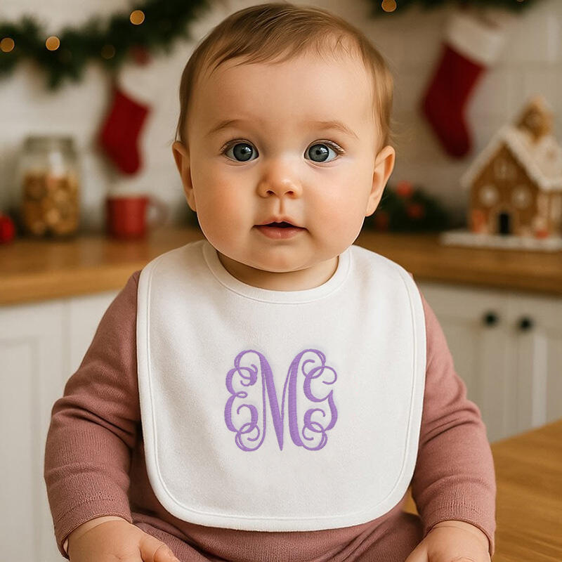Personalized Letter Embroidered Baby Bib Unique Gift for Kids