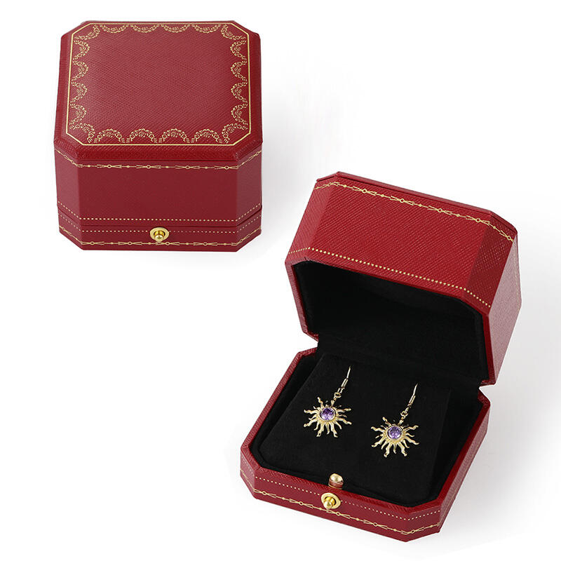 Jeulia Vintage Red Earring Box Jewelry Storage