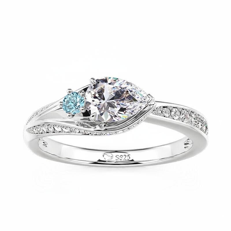 Jeulia Simple Calla Lily Custom Birthstone Ring