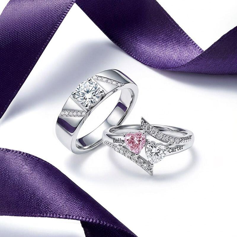 Eternal Bypass Couple Rings Set