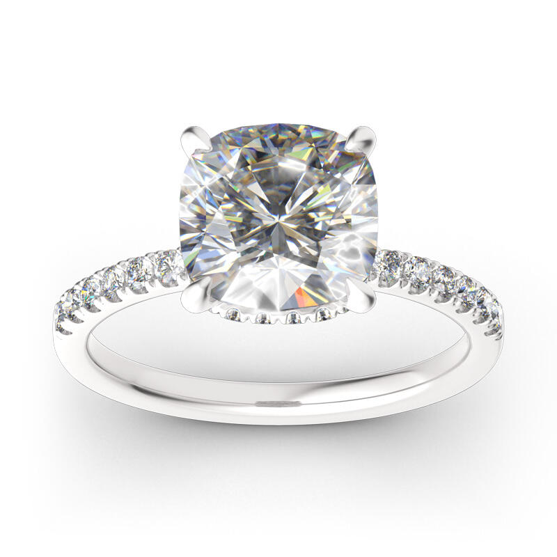 Jeulia Classic Cushion Cut Sterling Silver Ring