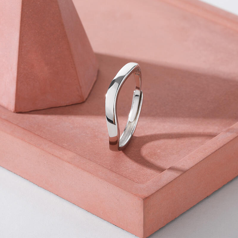 Jeulia シンプル 調節可能 シルバー レディース リング