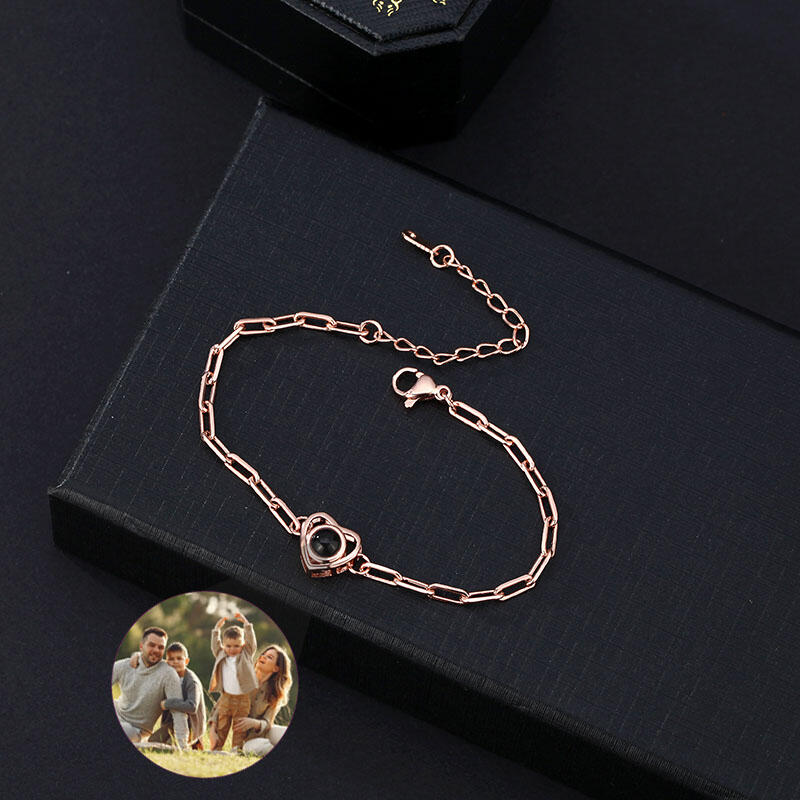 ハート 投影 写真 写真入れ ブレスレット オーダーメイド