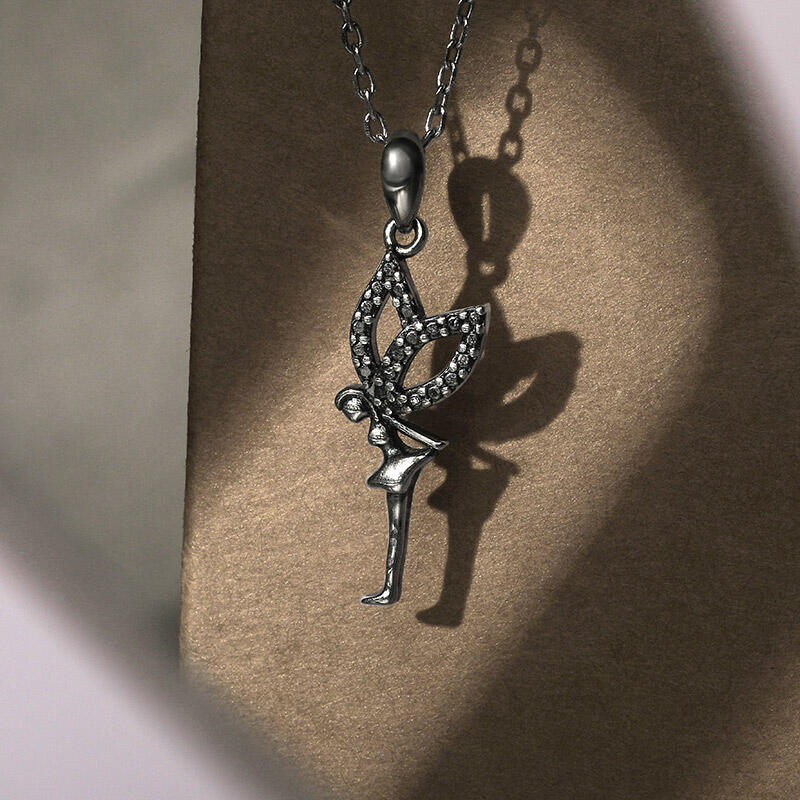 Jeulia "Flower Fairy" Sterling Silver Necklace