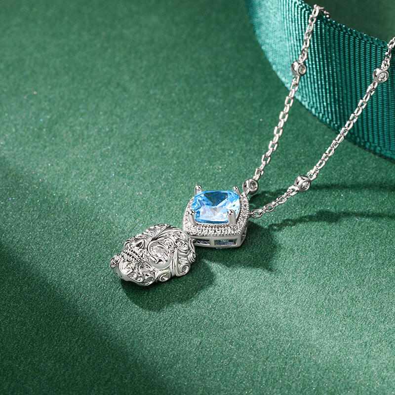 Jeulia "Departed Soul" Sugar Skull Sterling Silver Necklace