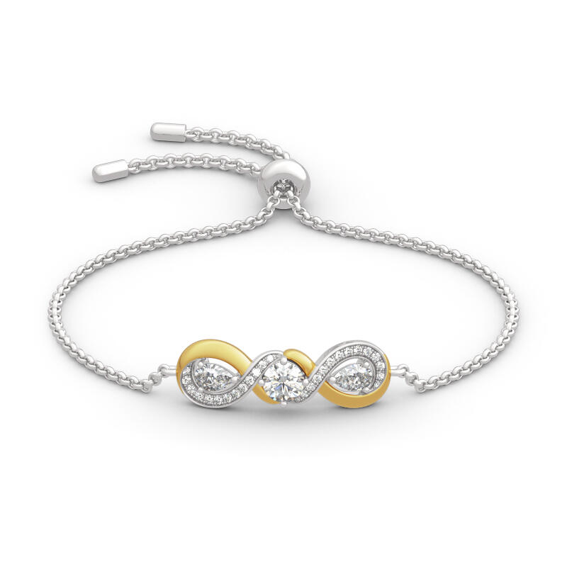 Jeulia Two Tone Twist Sterling Silver armband