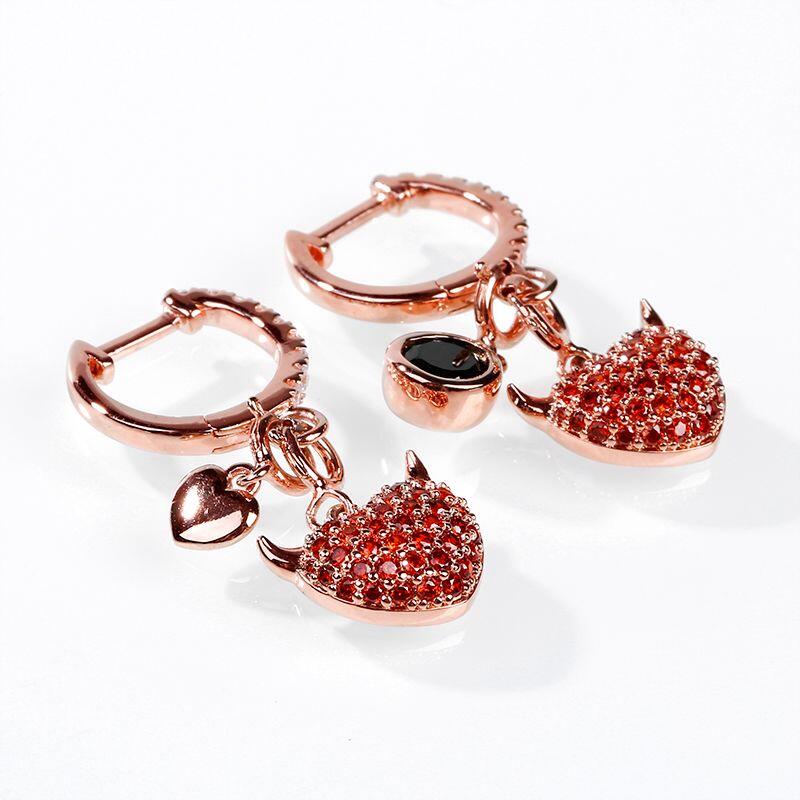 Jeulia Devil with Kind Heart Earrings