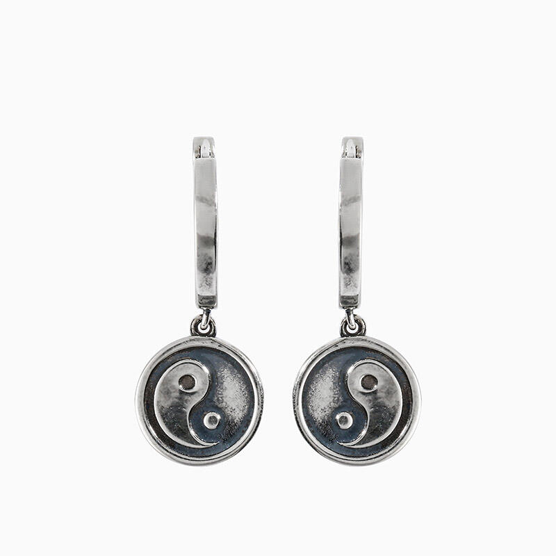 Jeulia "Yin to My Yang" Sterling Silver Earrings