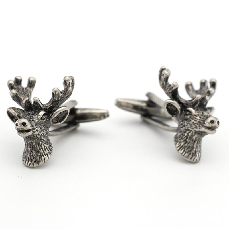 Jeulia Funny Deer Head Design Copper Men's Cufflinks