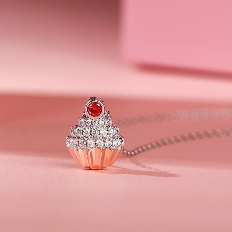 Jeulia "Sweet Secrets" Cupcake Design Sterling Silver Jewelry Set