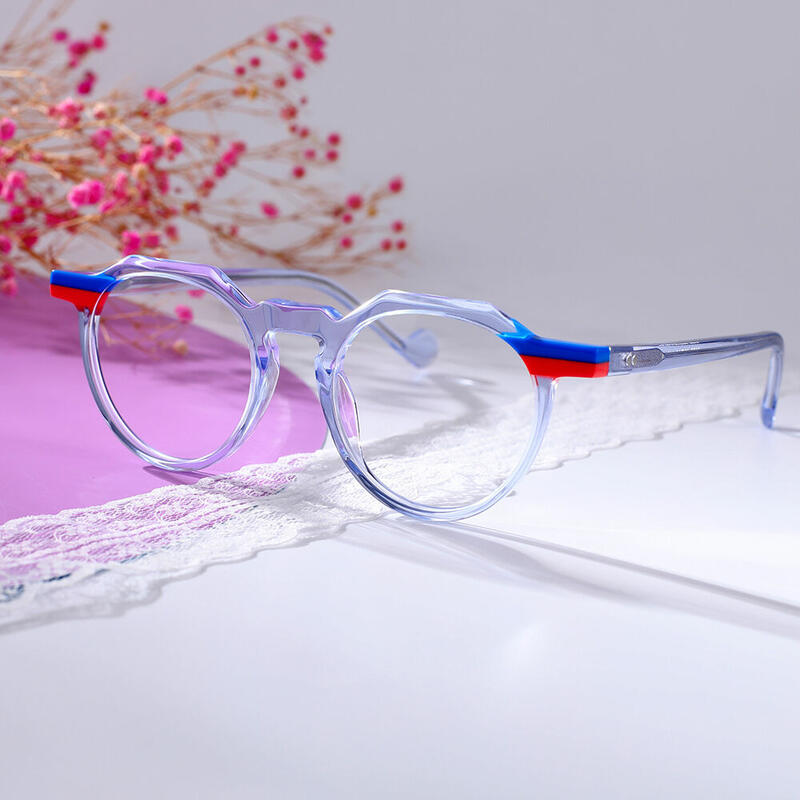 Larkin Round Blue Glasses