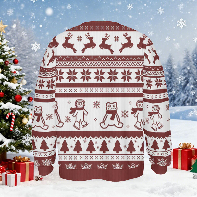 Personalized Ugly Sweater Unisex Custom Photo Funny Christmas Pattern Design Gift for Family and Friends