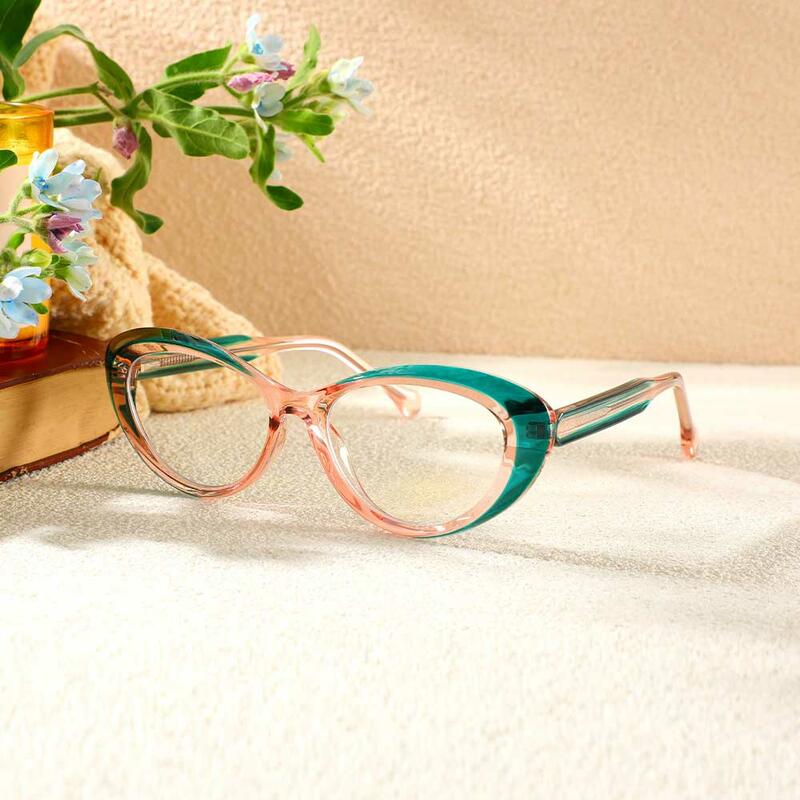 Vogt Cat Eye Grüne Brille