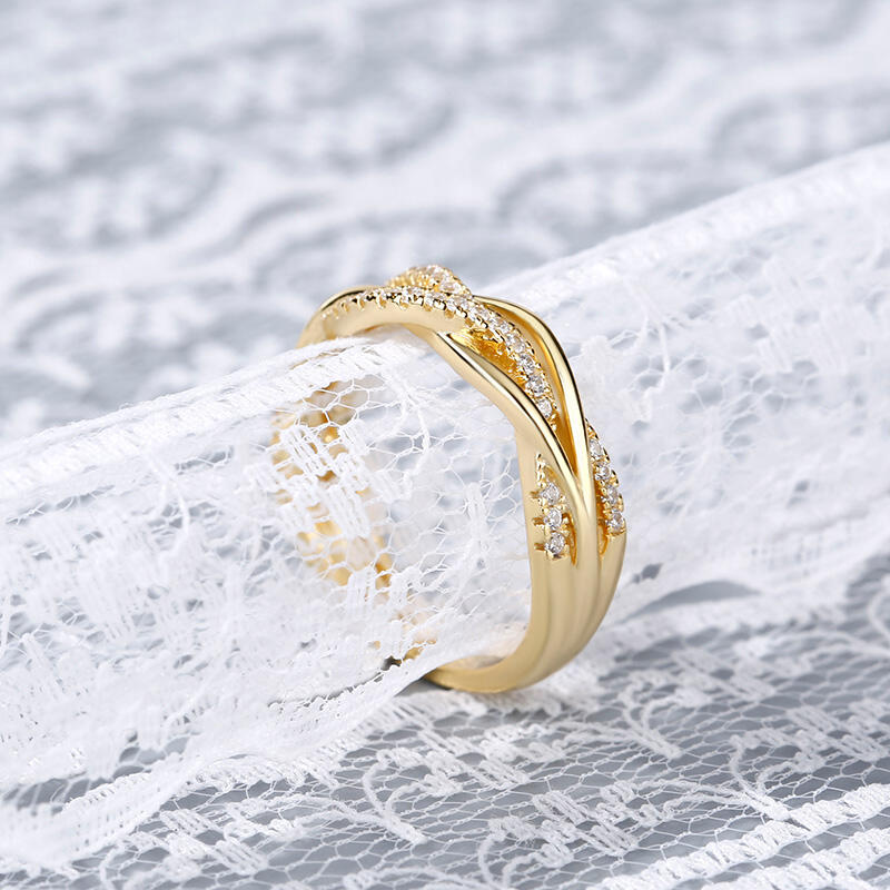 Jeulia Intertwined Sterling Silver Women's Band