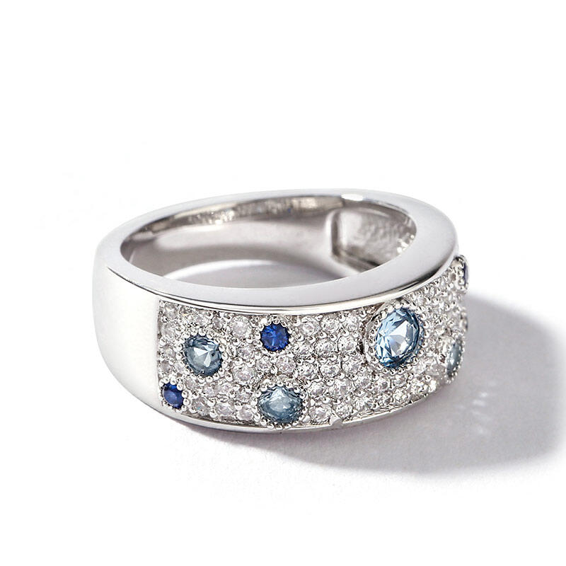 Jeulia Bague Femme Paysage dans Galaxie en Argent Sterling à Coupe Ronde