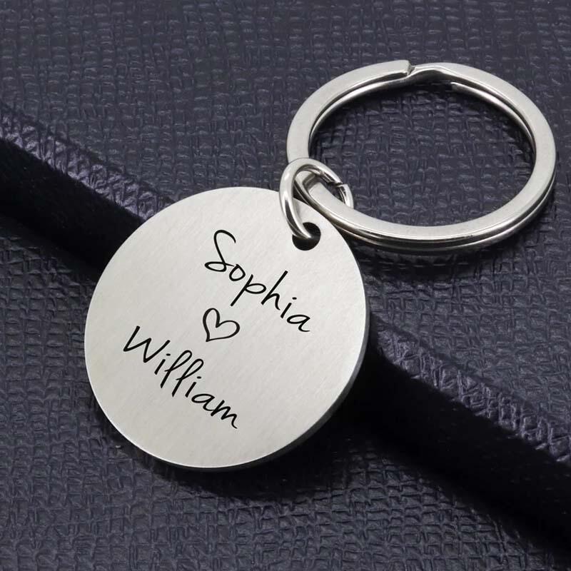 ダブル 指紋 刻印 キーホルダー オーダーメイド