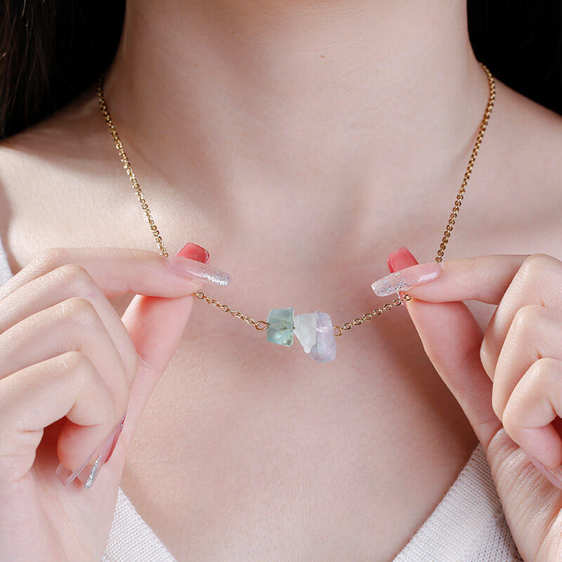 Jeulia "Energy Cleansing" Natural Fluorite Necklace