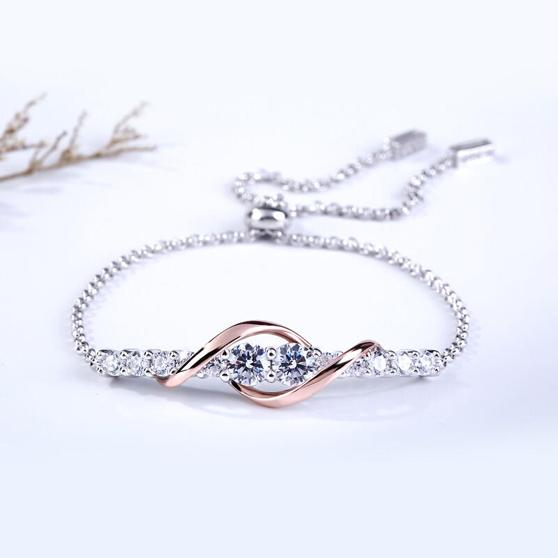 Jeulia Conjunto de joyas de plata 925 en dos tonos y dos piedras